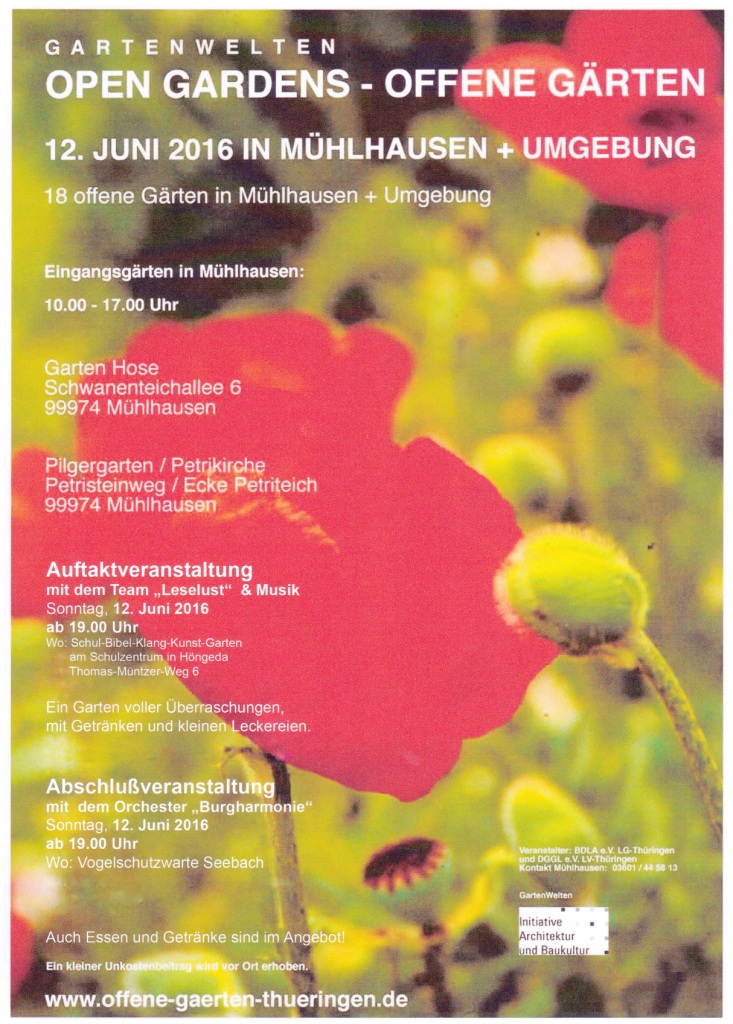 Tag der offenen Gärten - Plakat Tag der offenen Gärten - Plakat
